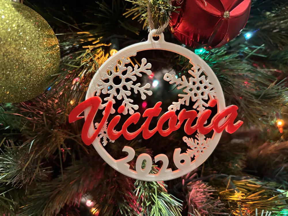 Personalizable 2026 Christmas snowflake ornament - Free 3D Print Model ...