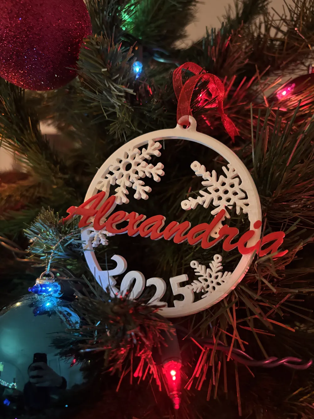 Personalizable 2026 Christmas snowflake ornament - Free 3D Print Model ...