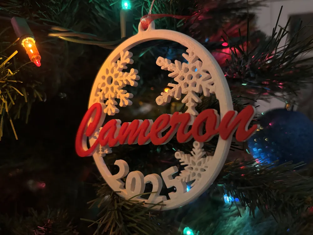 Personalizable 2026 Christmas snowflake ornament - Free 3D Print Model ...