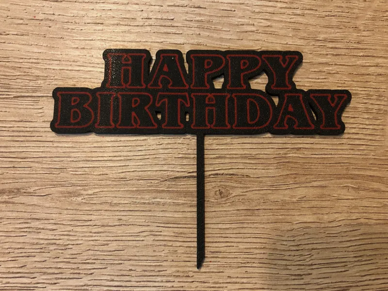Happy Birthday cake topper - Stranger Things style