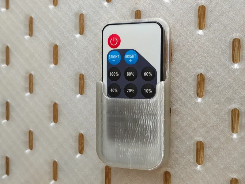 Small remote control holder for IKEA Skadis