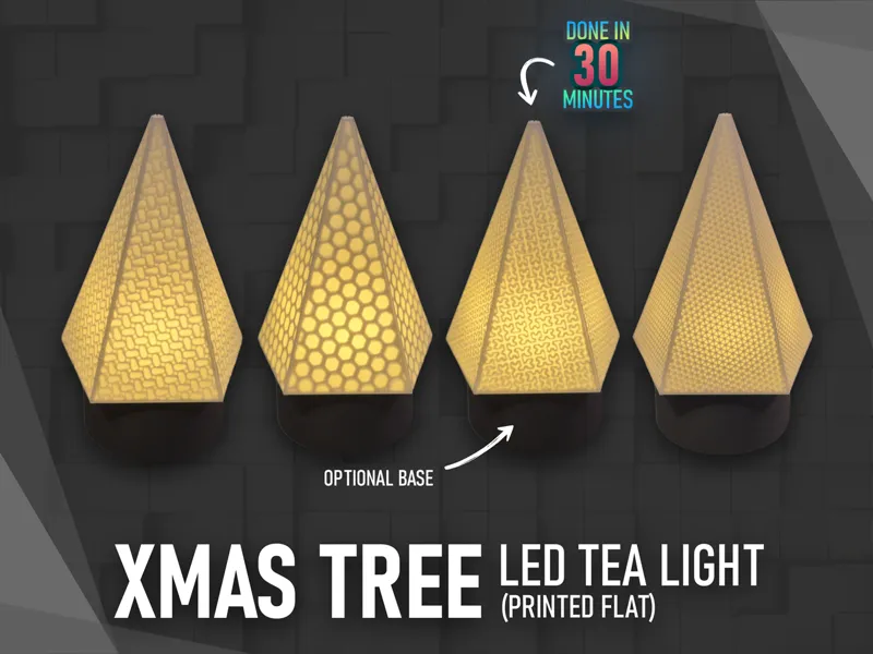 Xmas Tree for LED Tea Light, super fast flat print