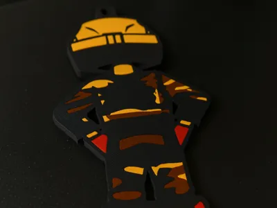 Motocross rider figure keychain