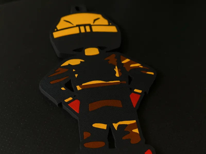 Motocross rider figure keychain