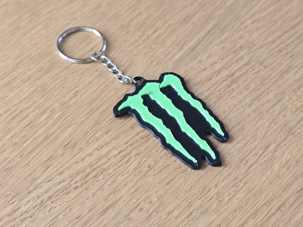 Key Chain Monster Monster Energy Keychain v2 - Free 3D Print Model - MakerWorld