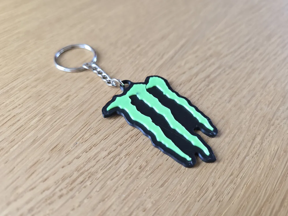 Key Chain Monster Monster Energy Keychain v2 - Free 3D Print Model - MakerWorld