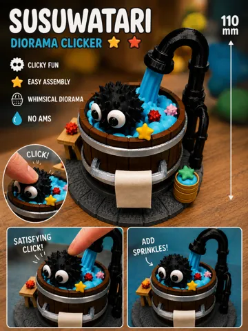 Escenografía en miniatura: Susuwatari Diorama Clicker — vista de referencia 2