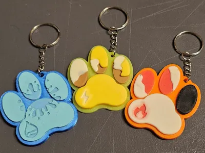 (Part 1.) Pokemon Eeveelutions Paw keychain