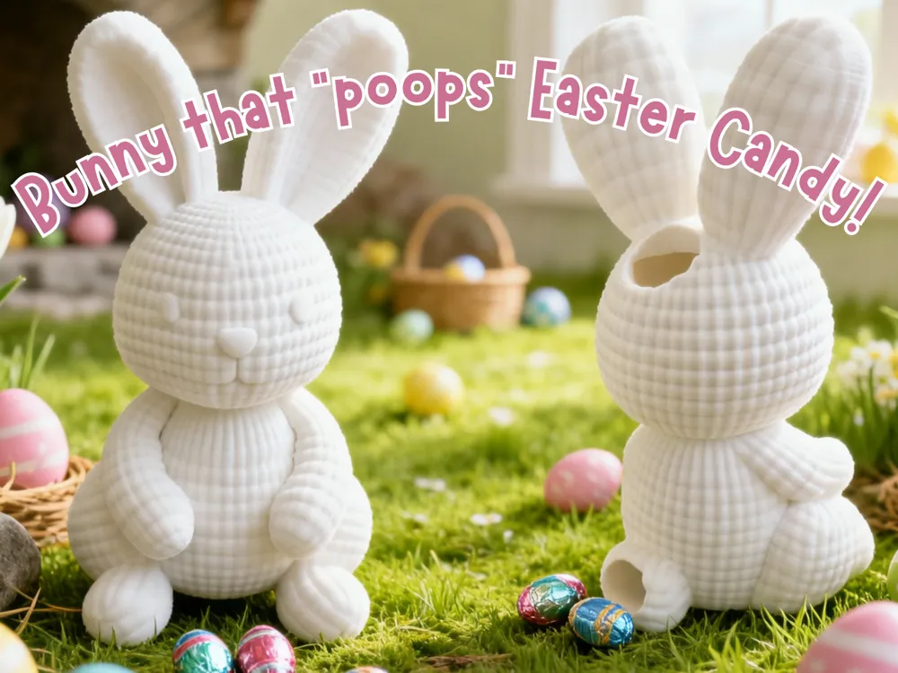 Large Bunny that Poops Easter Candy - Free 3D Print Model - MakerWorld