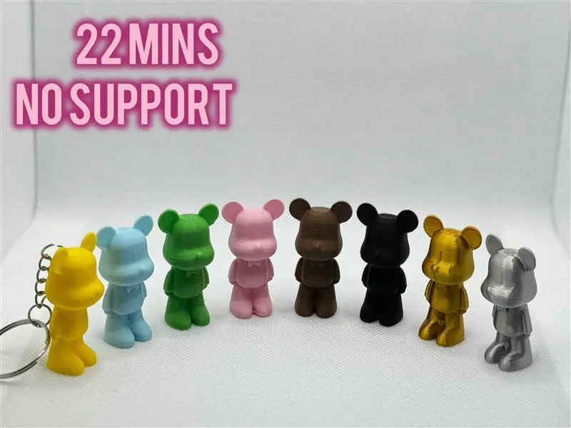 Cute bear keychain (4 gram) by 3dPrintInPlace MakerWorld: Download Free 3D Models - 3D model önizlemesi