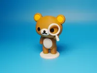 holding a magnifying glass little bear