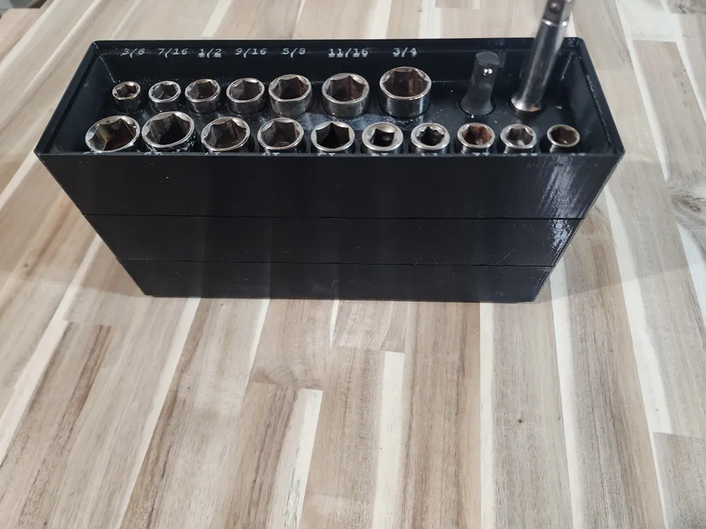 Shallow Scocket H&H Organizer for Craftsman 3/8 Shallow Sockets - Free 3D Print Model ...