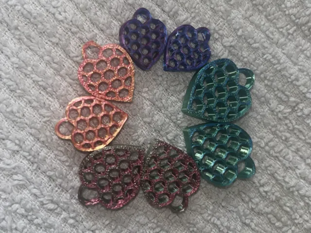 Honeycomb heart earrings