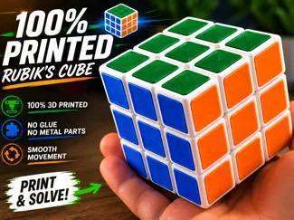 100% printed rubik's cube,smooth and fast assembly
