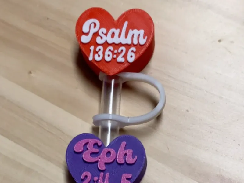 Jesus loves you. Valentines Heart Straw Topper
