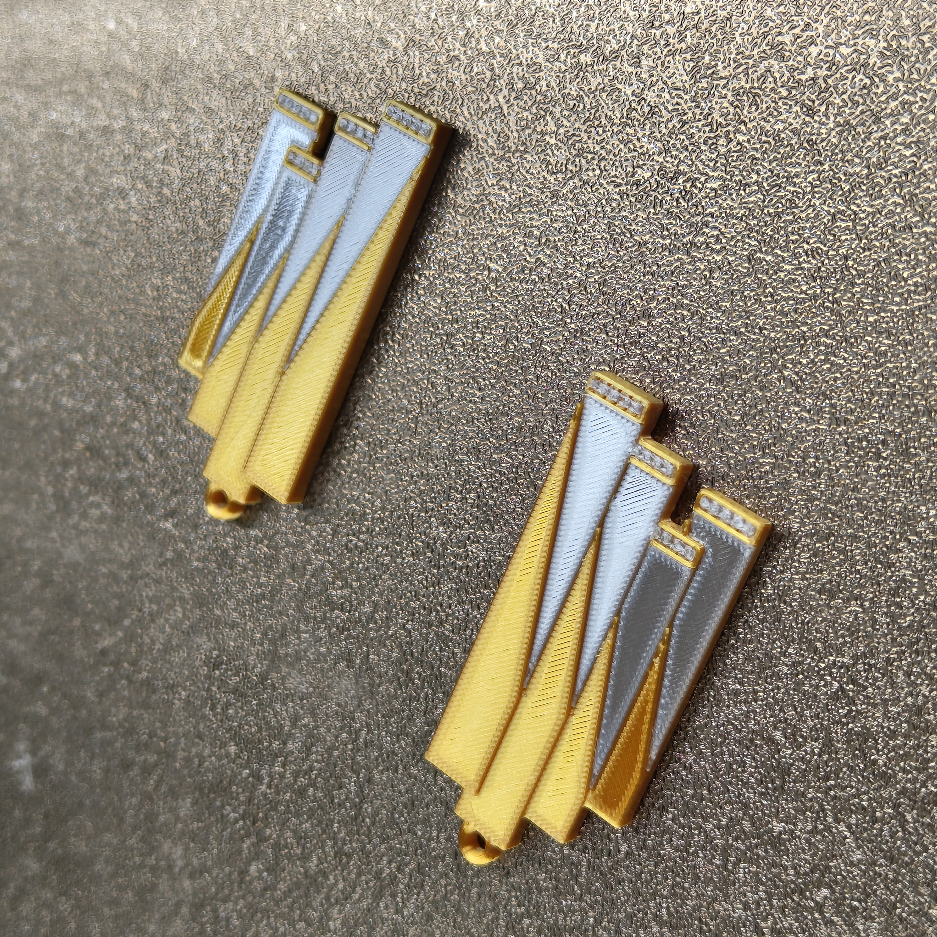 Miniatura 1 do modelo 3D 剑星伊芙耳饰_四倍矩形 复刻