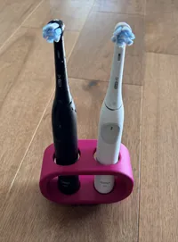 2 hole toothbrush holder with supports