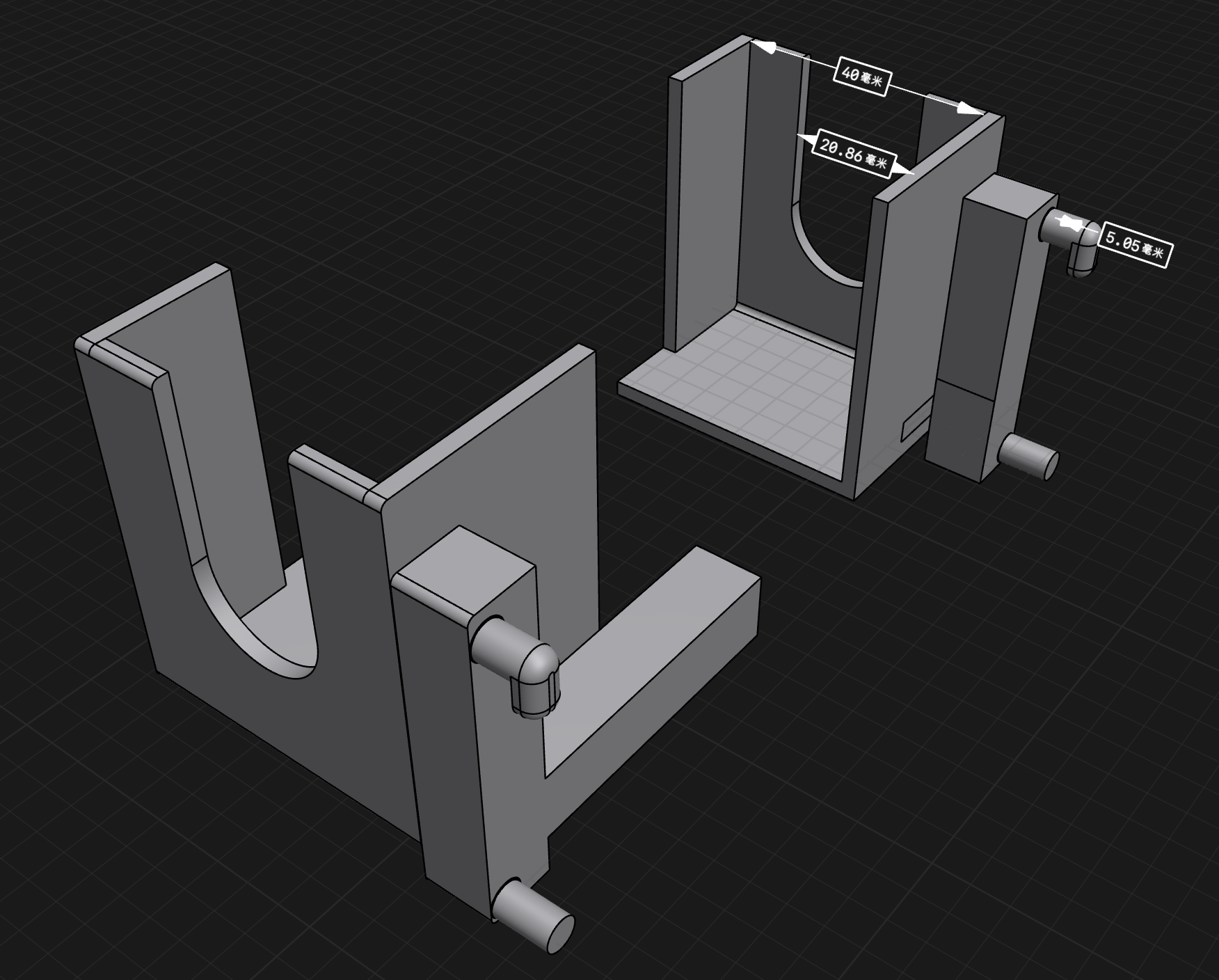 Miniatura 2 do modelo 3D 万能尺寸洞洞板插座挂载器