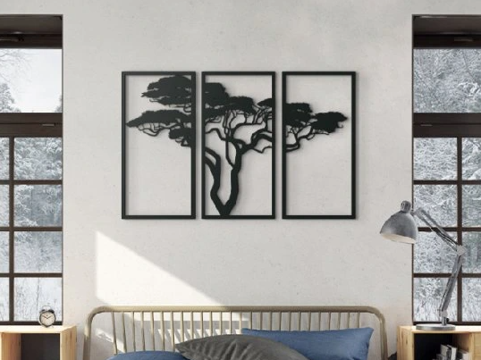 Three-Piece African Tree Wall Art