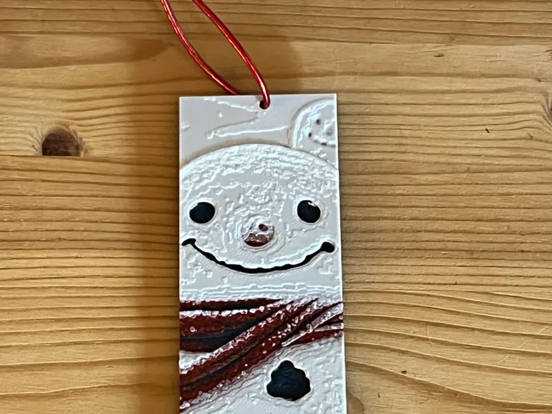 Snowman In A Blizzard -- hueforge -- bookmark