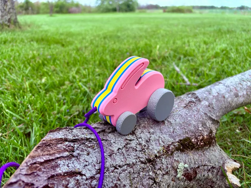 Hopping Bunny Pull Toy (Offset Axle)