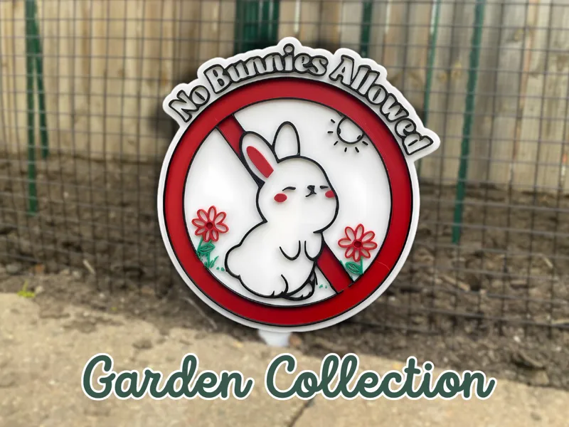 No Bunnies Allowed! – Garden Stake