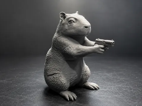 Tapa o cubierta: Capybara Desk Gangster — referencia de MakerWorld