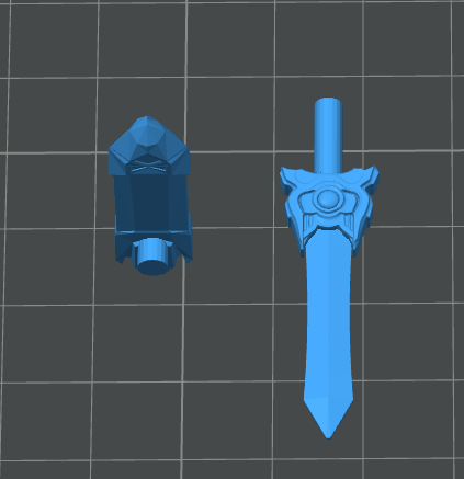 Miniatura 4 do modelo 3D 布鲁可星辰版白狮擎天柱配件包（披风+爪子+大宝剑）