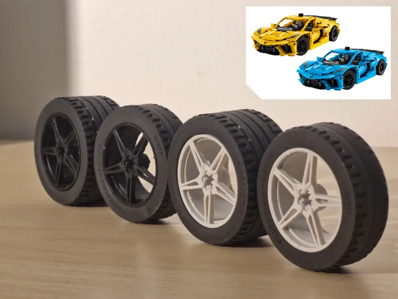 Realistic wheels - Legò Corvette C8 Stingray 42205