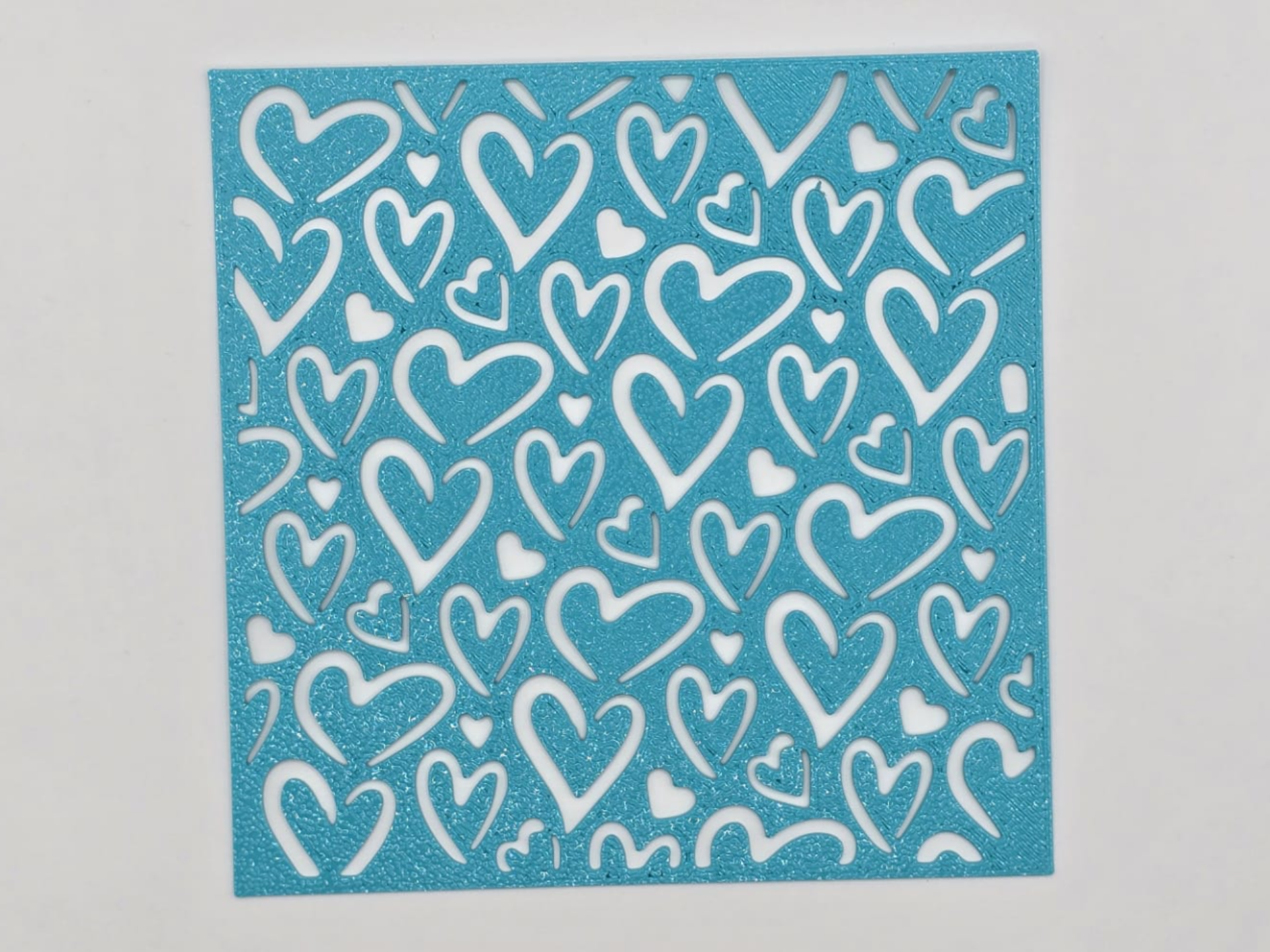 Scattered Doodle Heart Pattern Craft Stencil