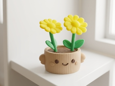 Smiley Daisy Planter Botanical Sculpture