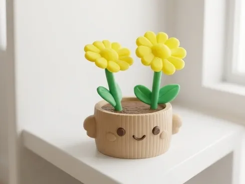 Smiley Daisy Planter Botanical Sculpture