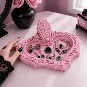 Bandeja organizadora: Goth Coffin Cross Jewelry Tray and Ring Holder — vista de referencia 3