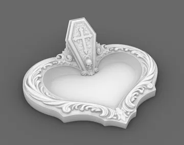 Bandeja organizadora: Goth Coffin Cross Jewelry Tray and Ring Holder — vista de referencia 5