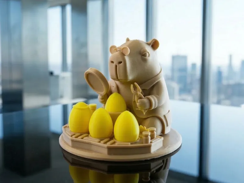 Easter Decoration Capybara Egg Inspector - Diorama