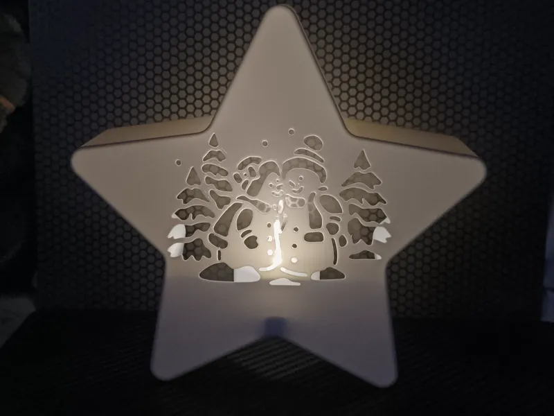 茶灯圣诞星/可替换图案/快速打印