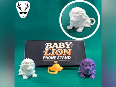 Cute Baby Lion Phone Stand