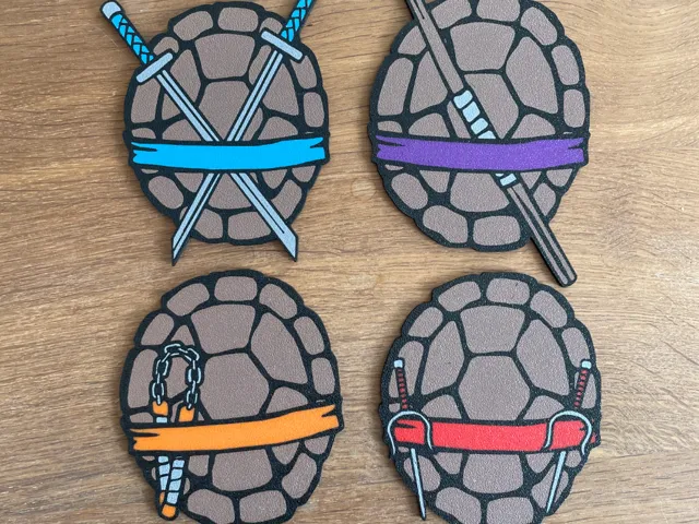 Ninja Turtle Coaster Set / 4 colors each / TMNT /