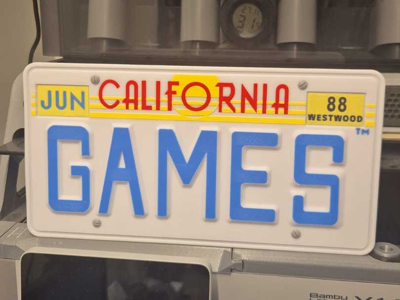 California Ganmes (PC game) License Plate 