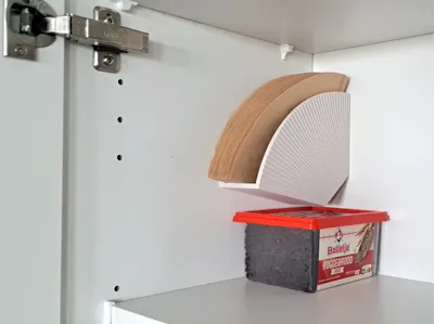 Coffee filter holder for kitchen cabinets