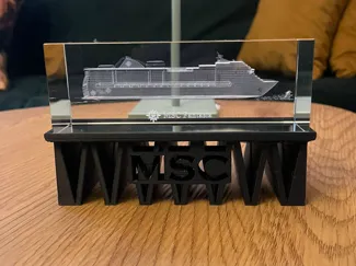 MSC Cruise Ship Glass Model Holder