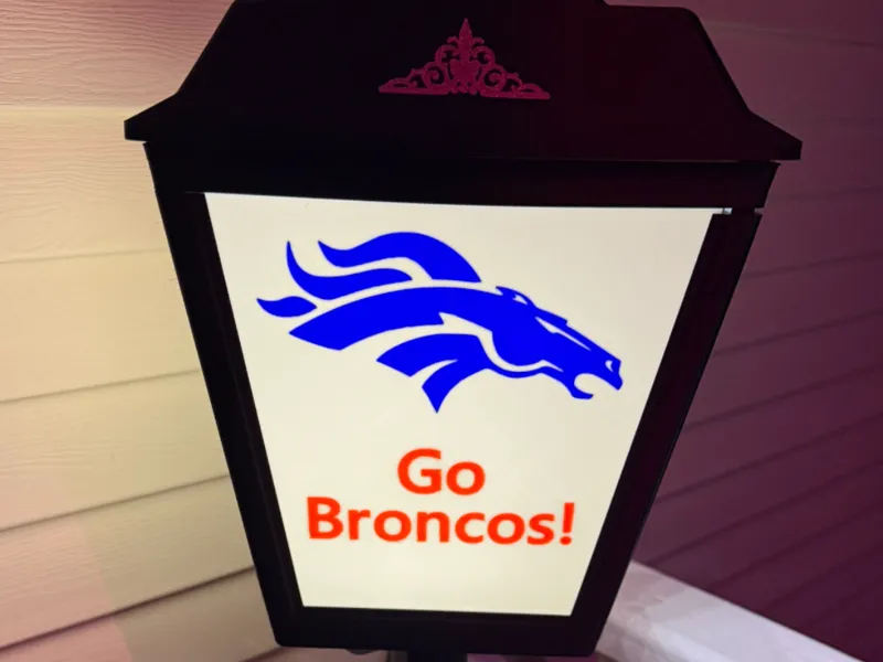 Denver Broncos Football Panel for Festive Lamppost