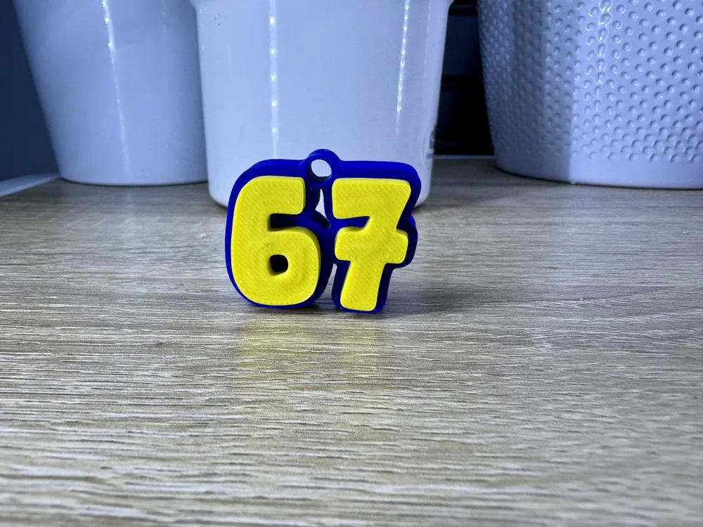 67 6-7 logo sign KEYCHAIN by MeeToo3333 MakerWorld: Download Free 3D Models