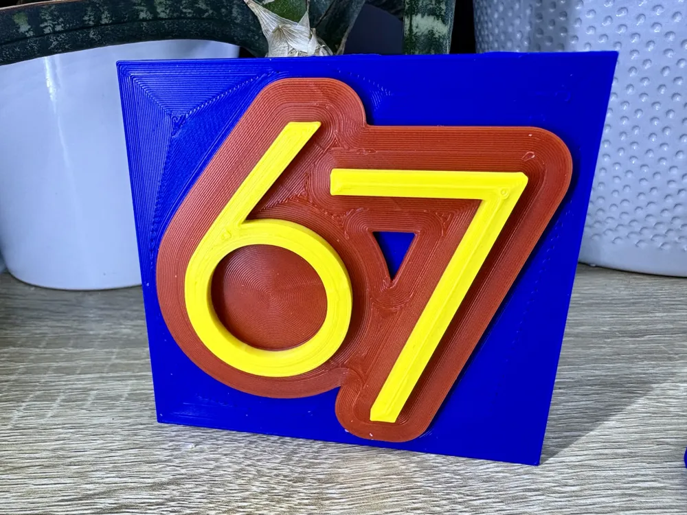 67 6-7 logo sign KEYCHAIN by MeeToo3333 MakerWorld: Download Free 3D Models
