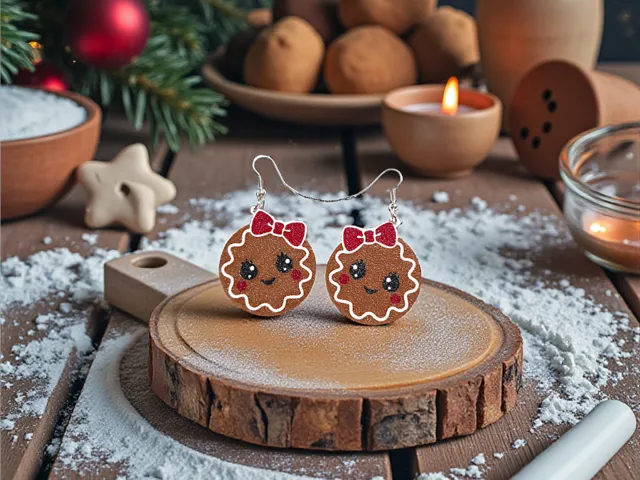 Cute Christmas cookie earrings
