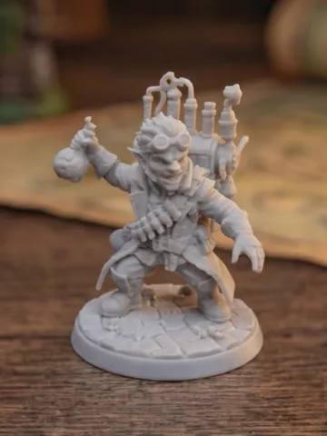 Adorno temático: Mad Gnome Alchemist - Pyrotechnic Artificer (32mm) — vista de referencia 2