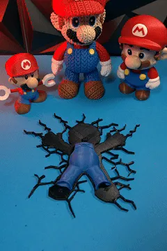 Who Crashed Mario? - Fake Impact Wall Decal view 2