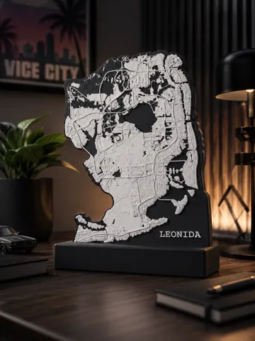 Escenografía en miniatura: GTA 6 Leonida Map | Desk Decoration GTA VI — vista de referencia 4