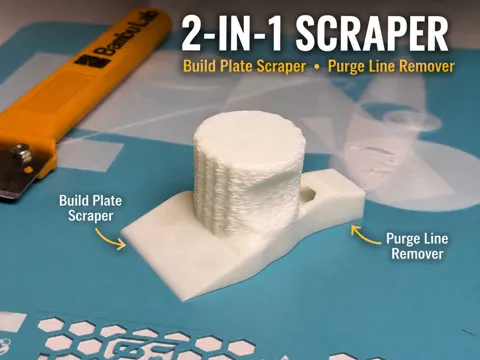 Raspador 2 en 1 de placa y línea de purga — referencia de MakerWorld
