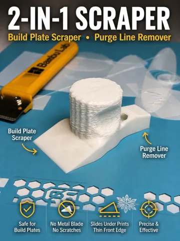 Accesorio para impresora 3D: 2-in-1 Build Plate & Purge Line Scraper — vista de referencia 2